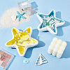 Globleland 2Pcs 2 Colors Starfish Shape Ceramic Jewelry Plate AJEW-GL0001-45-5