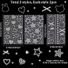 6 Sheets 3 Styles Acrylic Rhinestone Face Body Stickers AJEW-SP0002-68A-2