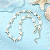 Ocean Synthetic Turquoise Starfish & Natural Baroque Keshi Pearl Star Beaded Necklaces for Women NJEW-JN06314-1