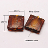 Handmade Silver Foil Lampwork Beads FOIL-S006-20x20mm-03-2