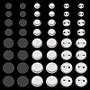 100 Sets 4 Styles Flat Round Sublimation Blank Badge Button Parts DIY-TA0013-64-2