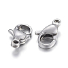 Non-Tarnish 304 Stainless Steel Lobster Claw Clasps X-STAS-F182-01P-C-1