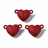 Spray Painted Alloy Magnetic Clasps with Loops PALLOY-T080-19A-07-NR-1