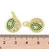 Real 18K Gold Plated Brass Micro Pave Cubic Zirconia Pendants KK-L209-056G-02-3
