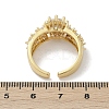 Brass Micro Pave Cubic Zirconia Adjustable Cuff Rings for Women RJEW-C129-04G-5