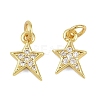 Brass Micro Pave Clear Cubic Zirconia Charms KK-D218-23G-02-1