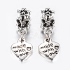 15Pcs Tibetan Style Alloy European Dangle Charms MPDL-ZF0001-08-1