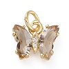 Brass Micro Pave Clear Cubic Zirconia Pendant ZIRC-P079-B01-14-1