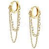 Round Brass Micro Pave Clear Cubic Zirconia Hoop Earrings FS-WG18906-01-1