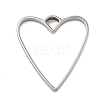 Heart 304 Stainless Steel Open Back Bezel Pendants STAS-K279-04A-P-1