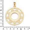 Plating Alloy Pendant Cabochon Settings PALLOY-T090-16G-3