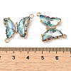 Brass Pave Faceted Glass Connector Charms X-FIND-Z020-04F-3