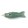 Natural Green Aventurine Carved Pendants G-P599-07G-06-1
