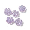 UV Plating Rainbow Iridescent Acrylic Flower Beads PACR-M003-10B-1