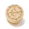 Golden Plated Round Shaped Wax Seal Brass Stamp Head STAM-K002-01G-11-1