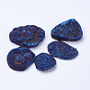 Electroplate Natural Druzy Agate Beads G-P252-01A-1