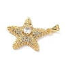 Brass Micro Pave Cubic Zirconia Pendants KK-K305-11B-G-2