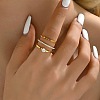 3Pcs 3 Style Stainless Steel Simple Thin Finger Rings Set VB0831-2-2
