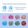 240Pcs 8 Colors Transparent Baking Painted Glass Beads GLAA-TA0001-18-10