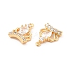 Brass Clear Cubic Zirconia Charms ZIRC-P104-01G-3