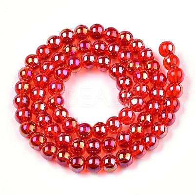 Electroplate Transparent Glass Beads Strands LS-GLAA-T032-T6mm-AB09-1