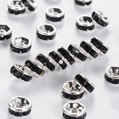 Brass Grade A Rhinestone Spacer Beads RSB037NF-04-1