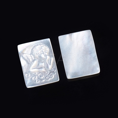 Natural White Shell Cabochons SSHEL-D083-23-1