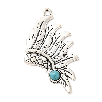 Retro Alloy Big Pendants TIBEP-L020-02AS-1