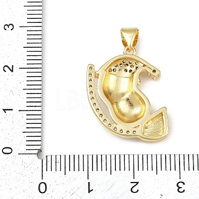 Christmas Brass Micro Pave Cubic Zirconia Enamel Pendants KK-B164-01G-01-1