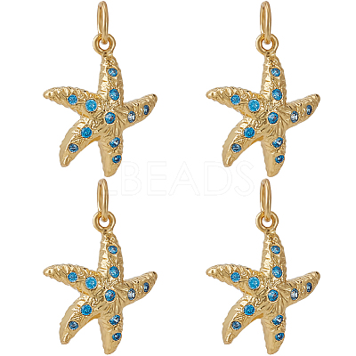 5Pcs Brass Micro Pave Grade AAA Cubic Zirconia Pendants ZIRC-BBC0002-41-1