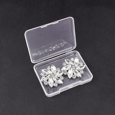 Alloy Rhinestone Shoe Clip Findings FIND-FG0001-02P-1