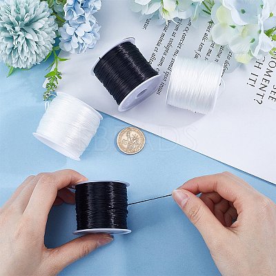 2 Rolls 2 Colors Flat Elastic Crystal String EW-SC0001-04-1