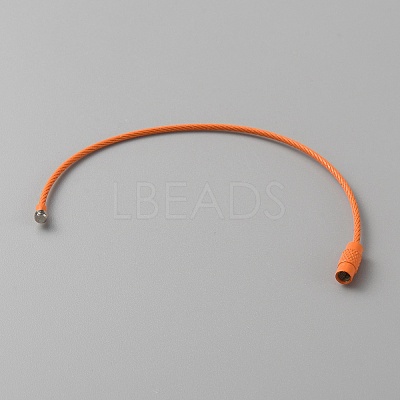 Baking Paint Stainless Steel Cable Wire Keychain AJEW-WH0413-15B-1