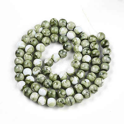 Baking Paint Glass Beads Strands DGLA-N003-10mm-C06-1