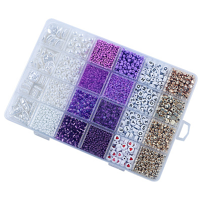 DIY 24 Style Acrylic & ABS Beads Jewelry Making Finding Kit DIY-NB0012-02A-1