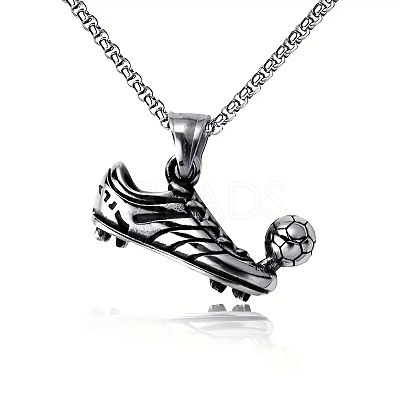 Football Soccer Shoe Alloy Pendant Necklaces FS-WG4A7BD-01-1-1