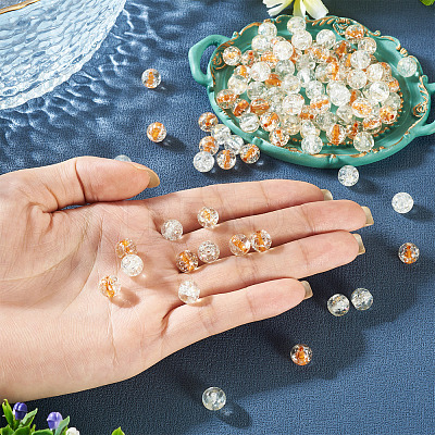 100Pcs Crackle Transparent Glass Beads Strands GLAA-TA0004-11A-1
