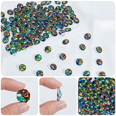 120Pcs Electroplate Glass Links Connectors GLAA-SP0001-73B-1