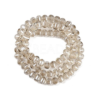 Electroplate Transparent Glass Beads Strands EGLA-B011-08A-PL03-1