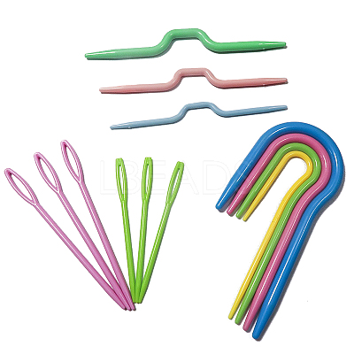 13Pcs ABS Plastic Knitting Sewing Needles PW22062476769-1