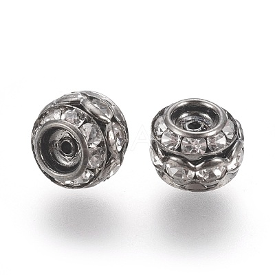 Brass Crystal Rhinestone Beads RB-9X10-1-1