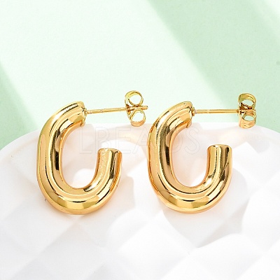 201 Stainless Steel Half Hoop Earrings EJEW-C501-16G-A-1