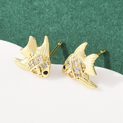 Brass Micro Pave Cubic Zirconia Pendant & Stud Earrings Sets for Women SJEW-F227-01G-G-1
