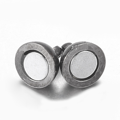 Round Brass Magnetic Clasps with Loops X-MC019-B-1