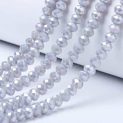 Electroplate Glass Beads Strands EGLA-A034-P8mm-B11-1