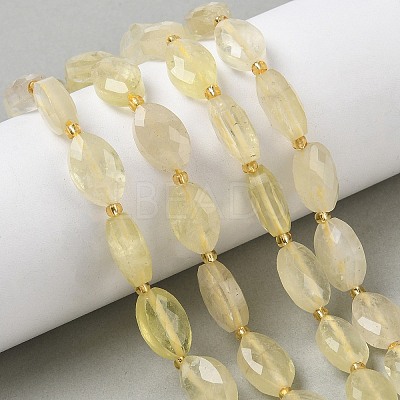Natural Lemon Quartz(Heated)  Beads Strands G-A295-A11-01-1
