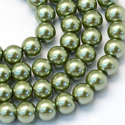 Baking Paint Glass Pearl Bead Strands X-HY-Q003-3mm-49-1