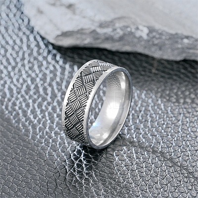 201 Stainless Steel Cross Pattern Finger Rings for Men FS-WGDD078-13-1