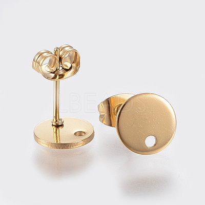 Ion Plating(IP) 304 Stainless Steel Stud Earring Findings X-STAS-K184-01-01G-1