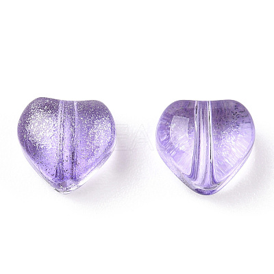Transparent Spray Painted Glass Beads GLAA-R211-02-B01-1